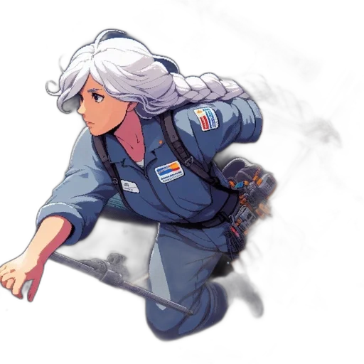 staff, jacket, weapon, hair transparent PNG cut-out