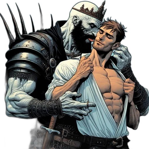 comic book art, concept art, imposing, figure transparent PNG cut-out