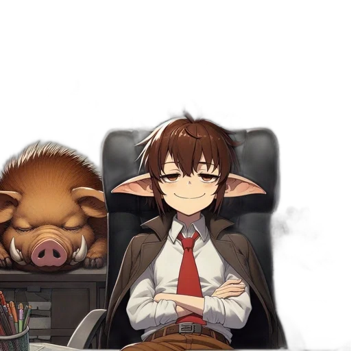 animal, creature, staff, anime transparent PNG cut-out