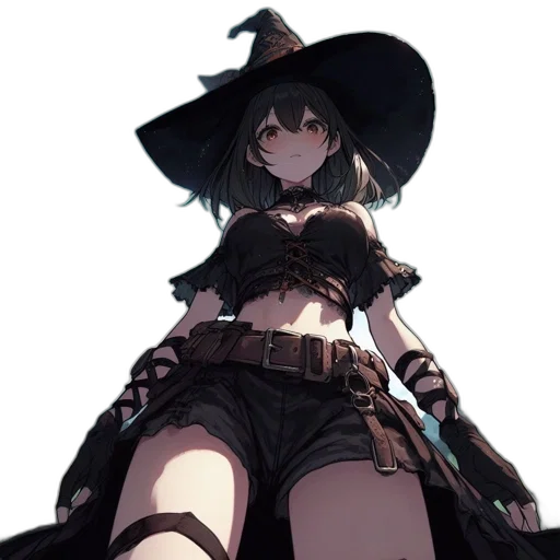 hat, staff, dress, weapon transparent PNG cut-out