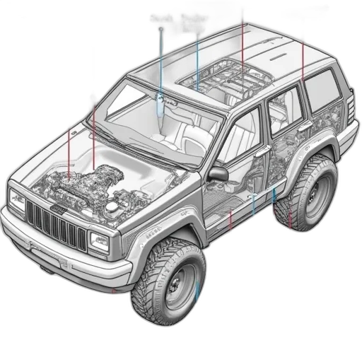 car, concept art, 3d render, 2003 transparent PNG cut-out