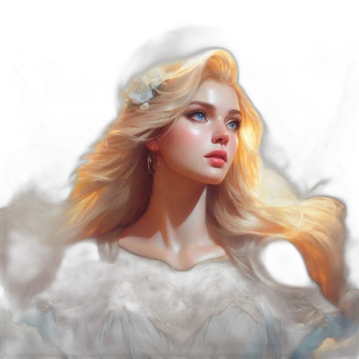 crown, dress, face, fantasy art transparent PNG cut-out