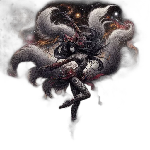 dragon, creature, hair, concept art transparent PNG cut-out