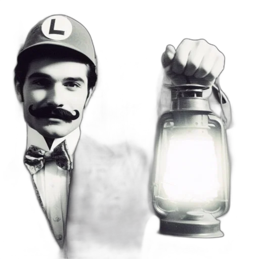 bottle, hat, staff, face transparent PNG cut-out