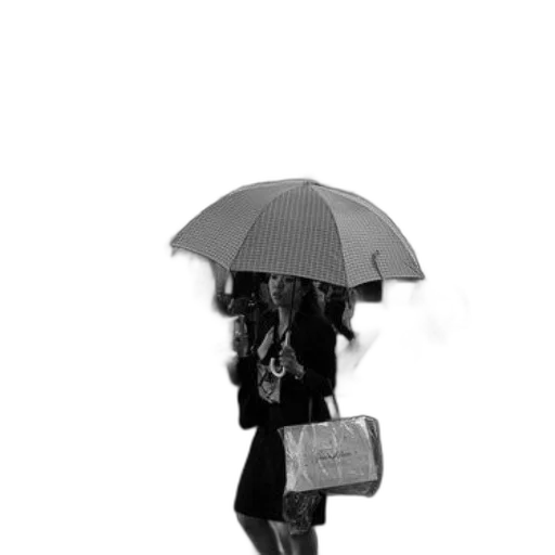 umbrella, jacket, hat, staff transparent PNG cut-out