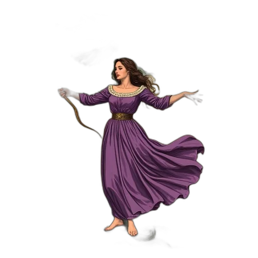 dress, staff, jewelry, fantasy art transparent PNG cut-out