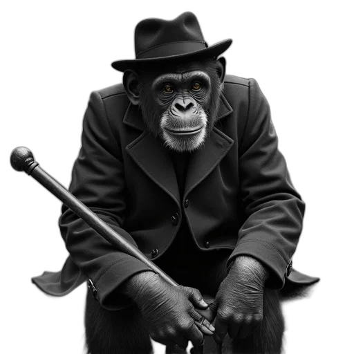 staff, animal, hat, photorealistic transparent PNG cut-out