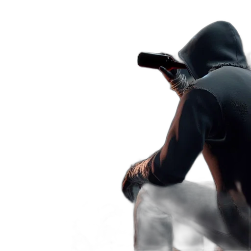 jacket, mask, weapon, hat transparent PNG cut-out