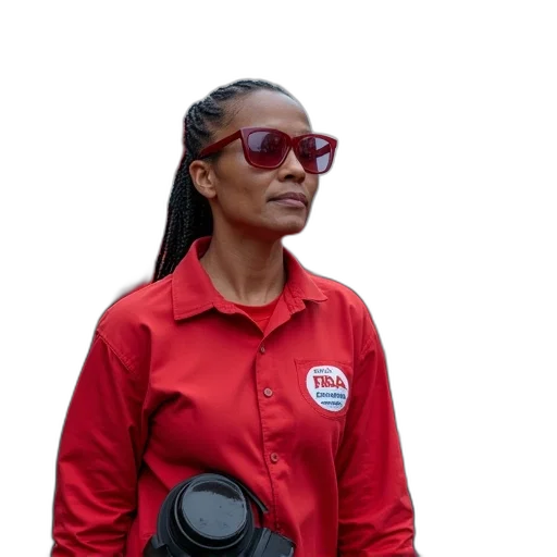 jacket, staff, face, red transparent PNG cut-out