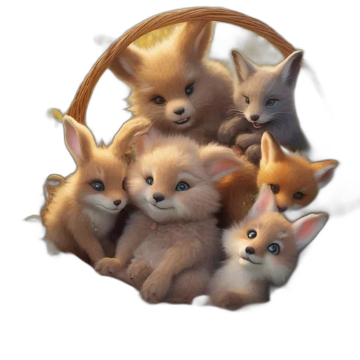 animal, staff, 3d render, concept art transparent PNG cut-out