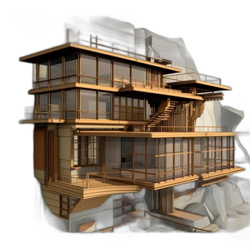 building, 3d render, concept art, photorealistic transparent PNG cut-out