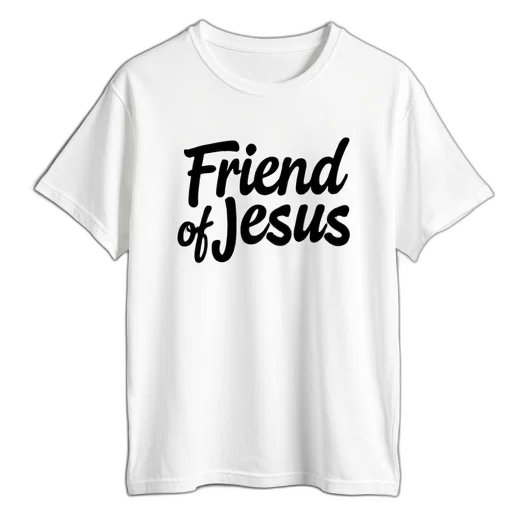 white, t-shirt, phrase, friend transparent PNG cut-out