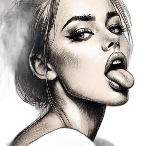 face, photorealistic, pencil sketch, fantasy art transparent PNG cut-out