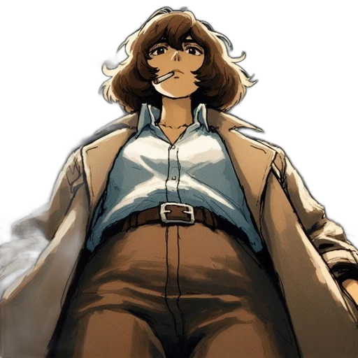 jacket, staff, face, concept art transparent PNG cut-out