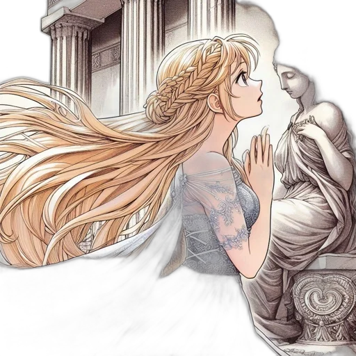 hair, dress, dragon, sword transparent PNG cut-out