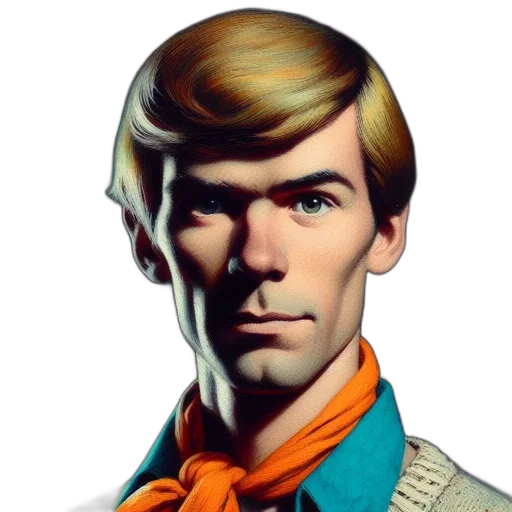 face, staff, jacket, comic book art transparent PNG cut-out