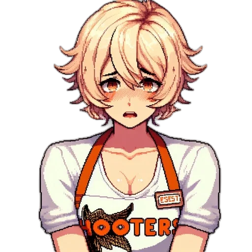 staff, robot, hair, pixel art transparent PNG cut-out