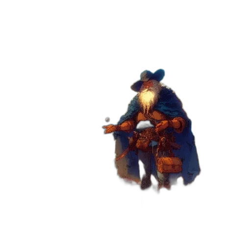 jacket, hat, staff, mask transparent PNG cut-out