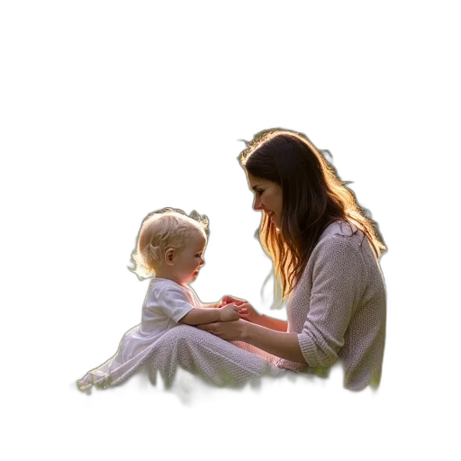 photorealistic, oil painting, woman, sits transparent PNG cut-out