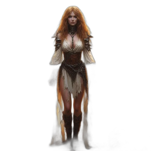 dress, staff, creature, fantasy art transparent PNG cut-out