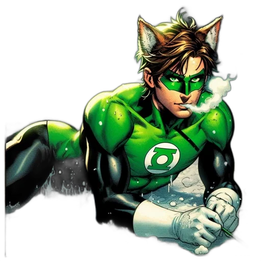animal, mask, staff, comic book art transparent PNG cut-out