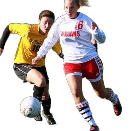 female, soccer, player, wearing transparent PNG cut-out