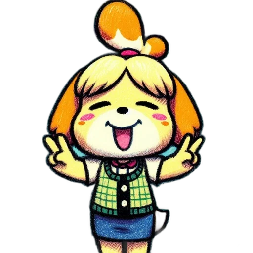 staff, animal, cartoon, pixel art transparent PNG cut-out