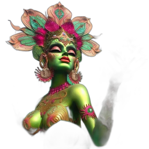 mask, concept art, fantasy art, 3d render transparent PNG cut-out