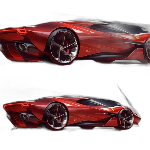 car, concept art, 3d render, photorealistic transparent PNG cut-out