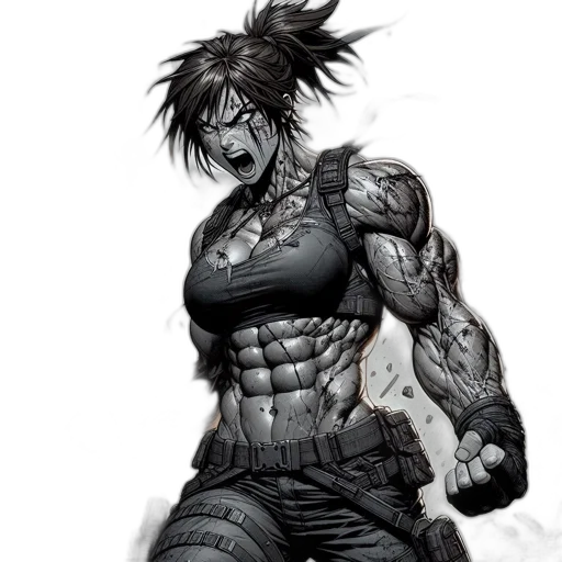 comic book art, concept art, cyberpunk, fantasy art transparent PNG cut-out