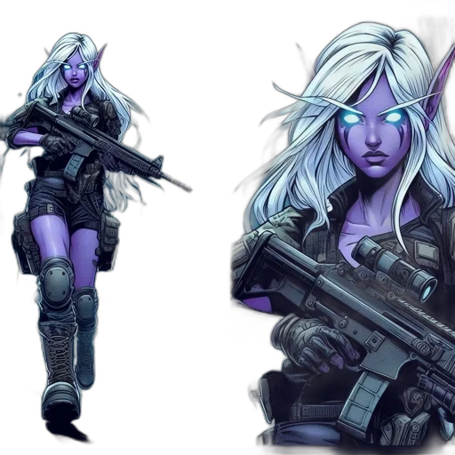 concept art, cyberpunk, comic book art, fantasy art transparent PNG cut-out