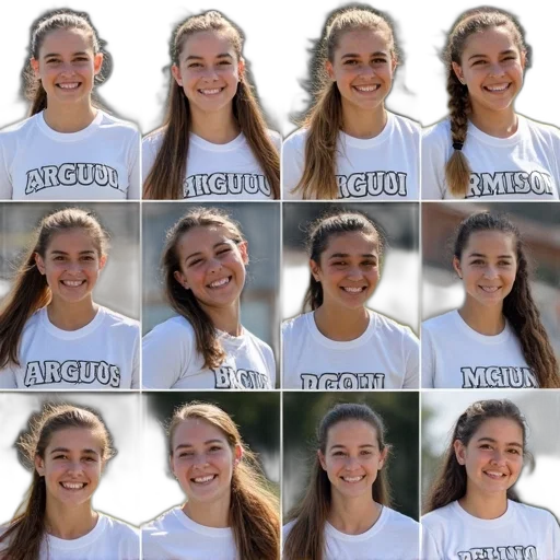 collage, girls, lacrosse, team transparent PNG cut-out