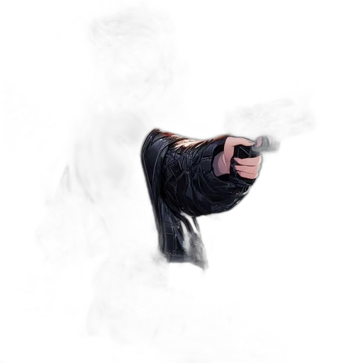 jacket, weapon, staff, mask transparent PNG cut-out