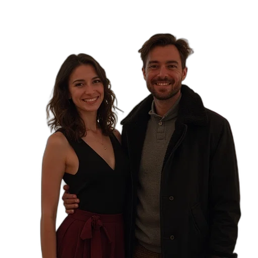 jacket, dress, staff, hair transparent PNG cut-out
