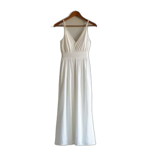 dress, white, hangs, front transparent PNG cut-out