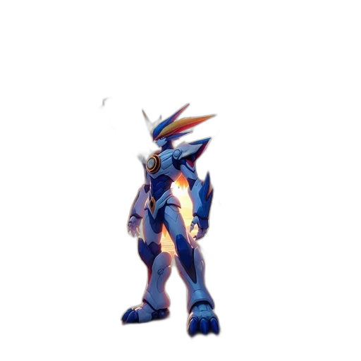robot, dragon, creature, staff transparent PNG cut-out