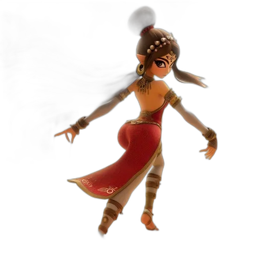 staff, creature, dress, mask transparent PNG cut-out