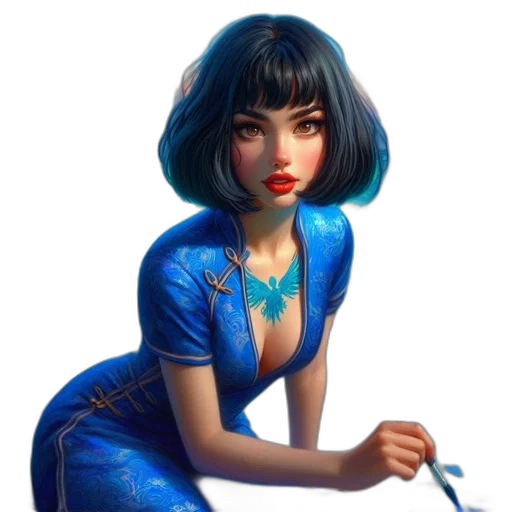 dress, jewelry, staff, face transparent PNG cut-out