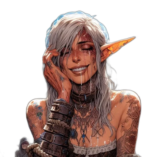 face, fantasy art, concept art, comic book art transparent PNG cut-out