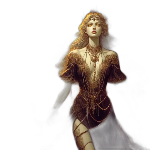 dress, fantasy art, concept art, comic book art transparent PNG cut-out