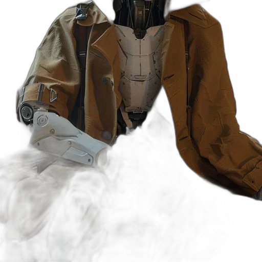 jacket, mask, robot, weapon transparent PNG cut-out
