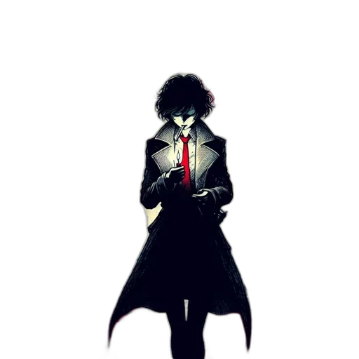 mask, jacket, staff, creature transparent PNG cut-out