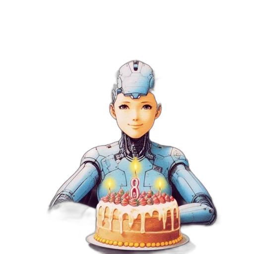 robot, crown, 3d render, concept art transparent PNG cut-out