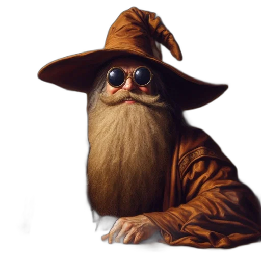 hat, staff, creature, animal transparent PNG cut-out