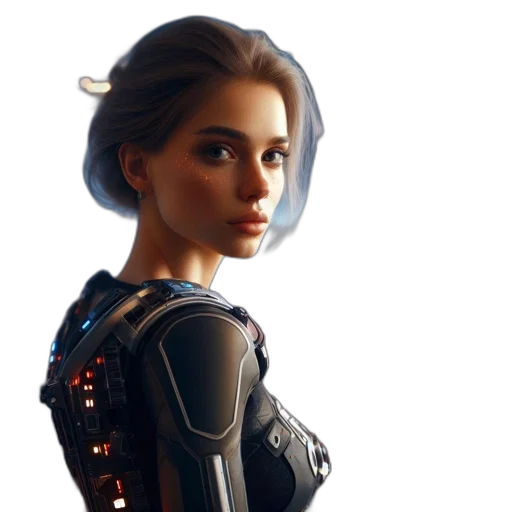 robot, dress, jacket, face transparent PNG cut-out