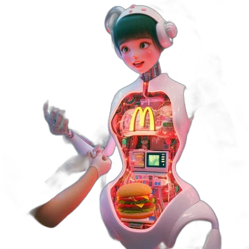 robot, food, staff, weapon transparent PNG cut-out