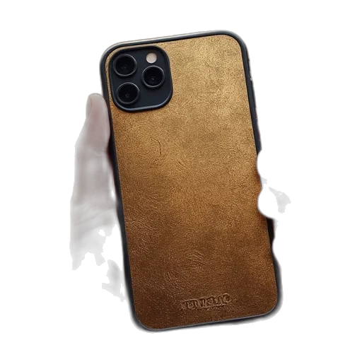 3d render, golden, phone, case transparent PNG cut-out