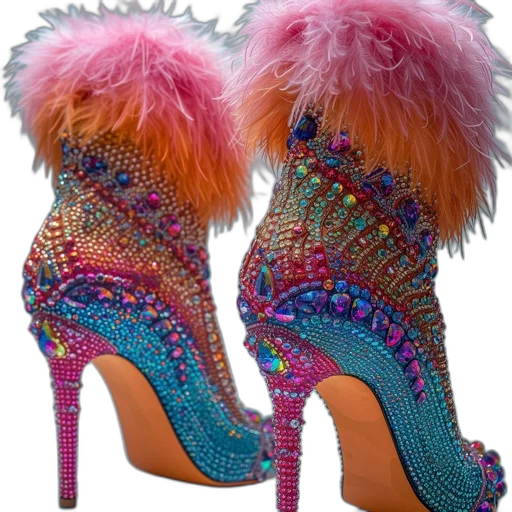 shoes, neon, colorful, glittering transparent PNG cut-out