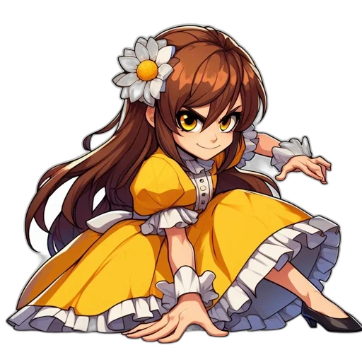 dress, staff, flower, crown transparent PNG cut-out