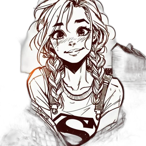 face, comic book art, cartoon, pencil sketch transparent PNG cut-out